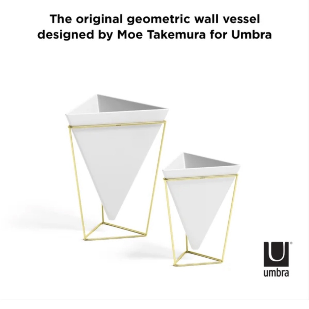 Umbra White Triangle and Gold Table Decor